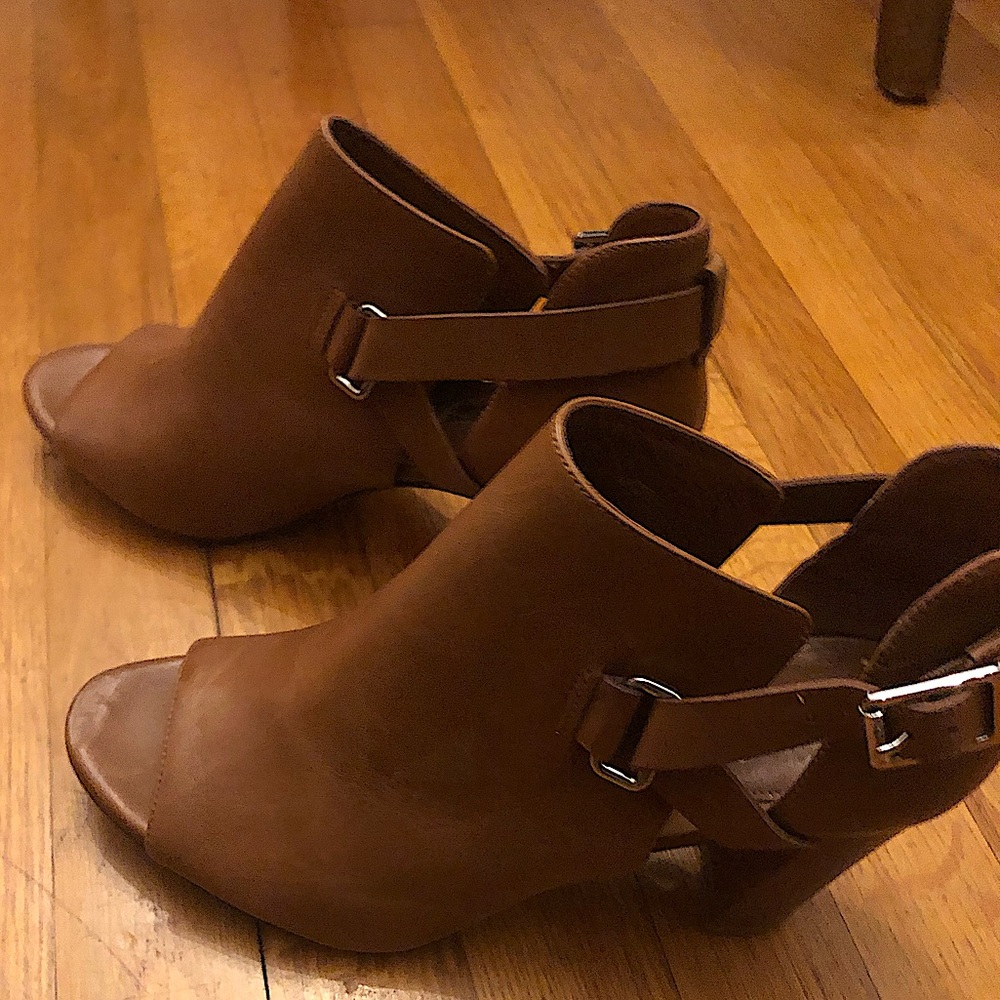 Lauren Ralph Lauren Open Toe Boots ( Booties ) -Leather, Excellent Condition